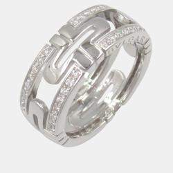Bvlgari Parentesi Small 18K White Gold Diamond Ring EU54