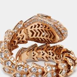 Bvlgari Serpenti Diamonds 18k Rose Gold Ring Size 54 (M/L)
