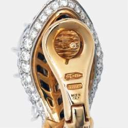 Pre Owned Bvlgari Serpenti Diamonds Rubies 18k Two Tone Gold Earrings
