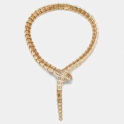 Bvlgari Serpenti Diamonds Rubies 18k Two Tone Gold Necklace