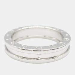 Pre Owned Bvlgari B.Zero1 18K White Gold Ring EU 55