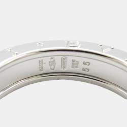 Pre Owned Bvlgari B.Zero1 18K White Gold Ring EU 55