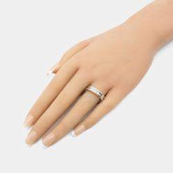 Pre Owned Bvlgari B.Zero1 18K White Gold Ring EU 55