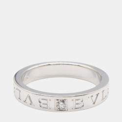 Pre Owned Bvlgari B.Zero1 18K White Gold, Diamond Ring EU 57