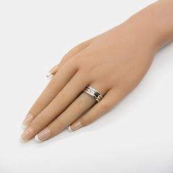 Pre Owned Bvlgari B.Zero1 3-Band 18K White Gold Ring EU 54