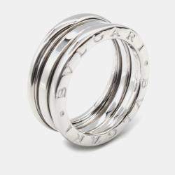Pre Owned Bvlgari B.Zero1 3-Band 18K White Gold Ring EU 54