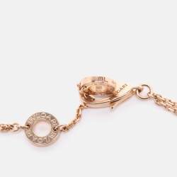 Pre Owned Bvlgari Divas' Dream Mother of Pearl 18k Rose Gold Charm Bracelet ML