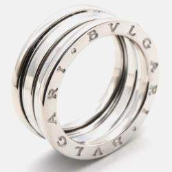Pre Owned Bvlgari B.Zero1 18K White Gold Band Ring EU 51