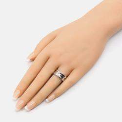 Pre Owned Bvlgari B.Zero1 18K White Gold Band Ring EU 51