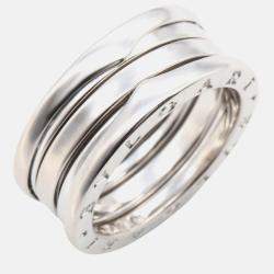 Pre Owned Bvlgari B.Zero1 18K White Gold Band Ring EU 51