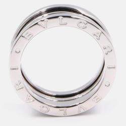 Pre Owned خاتم بلغاري بي زيرو 1 ذهب أبيض 18 قيراط مقاس 55