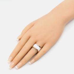 Pre Owned Bvlgari B.Zero1 18K Rose Gold and Ceramic Band Ring EU 51