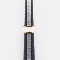 Pre Owned Bvlgari B.Zero1 18K Rose Gold and Ceramic Band Ring EU 53