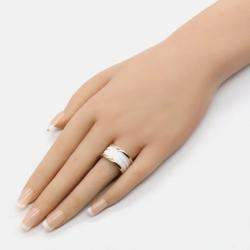 Pre Owned Bvlgari B.Zero1 18K Rose Gold and Ceramic Band Ring EU 53