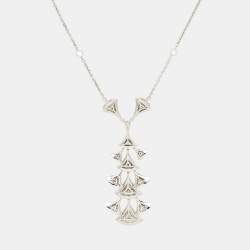 Pre Owned Bvlgari Divissima Diamond 18K White Gold Pendant Necklace