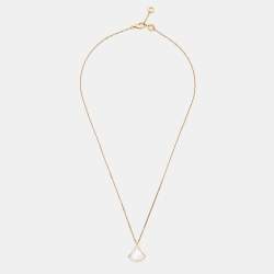 Pre Owned Bvlgari Divas' Dream Mother of Pearl Diamond 18k Rose Gold Necklace