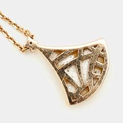 Pre Owned Bvlgari Divas' Dream Mother of Pearl Diamond 18k Rose Gold Necklace