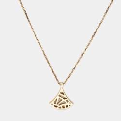 Pre Owned Bvlgari Divas' Dream Mother of Pearl Diamond 18k Rose Gold Necklace