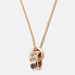 Pre Owned Bvlgari Roman Sorbets 18K Rose Gold Amethyst and Pink Tourmalines Pendant Necklace
