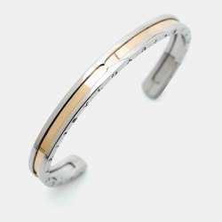 Pre Owned Bvlgari B.Zero1 18k Rose Gold Stainless Steel Bracelet S