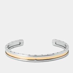 Pre Owned Bvlgari B.Zero1 18k Rose Gold Stainless Steel Bracelet S