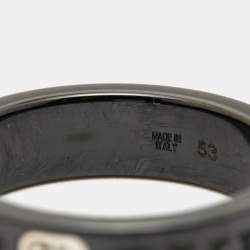 Pre Owned Bvlgari Bvlgari Ceramic Diamond 18k White Gold Ring Size 53