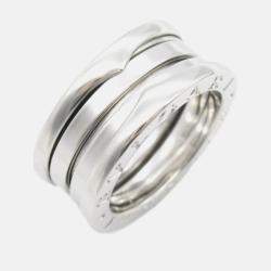 Pre Owned Bvlgari B.Zero1 18K White Gold Ring EU 49