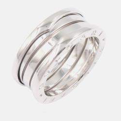 Pre Owned Bvlgari B.Zero1 3-Band White Gold Ring EU 56