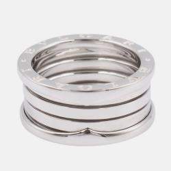 Pre Owned Bvlgari B.Zero1 4-Band 18K White Gold Ring EU 58