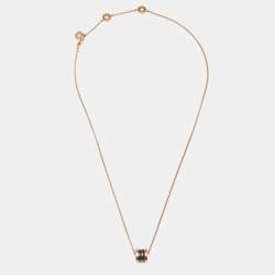 Pre Owned Bvlgari B.Zero1 Mini Fancy Cermet 18K Rose Gold Pendant Necklace