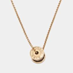 Pre Owned Bvlgari B.Zero1 Mini Fancy Cermet 18K Rose Gold Pendant Necklace