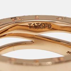Pre Owned Bvlgari B.Zero1 Design Legend 18K Rose Gold 3-Band Ring Size 52
