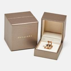 Pre Owned Bvlgari B.Zero1 Design Legend 18K Rose Gold 3-Band Ring Size 52