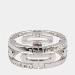 Pre Owned Bvlgari Parentesi 18K White Gold Band Ring EU 52