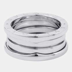 Pre Owned Bvlgari B.Zero1 18K White Gold Band Ring EU 53