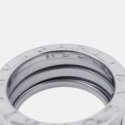 Pre Owned Bvlgari B.Zero1 18K White Gold Band Ring EU 51