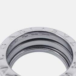 Pre Owned Bvlgari B.Zero1 18K White Gold Band Ring EU 51