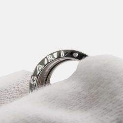 Pre Owned Bvlgari B.Zero1 18K White Gold Band Ring EU 51
