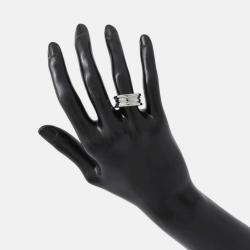 Pre Owned Bvlgari B.Zero1 18K White Gold Band Ring EU 51