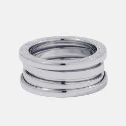Pre Owned Bvlgari B.Zero1 18K White Gold Band Ring EU 51