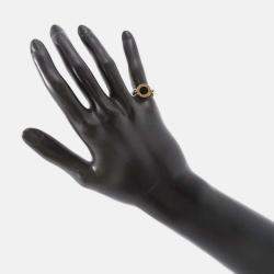 Pre Owned Bvlgari Bvlgari Bvlgari 18K Rose Gold and Ceramic Ring EU 49
