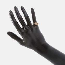 Pre Owned Bvlgari Bvlgari Bvlgari 18K Rose Gold and Ceramic Ring EU 49
