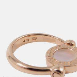 Pre Owned Bvlgari Bvlgari Bvlgari 18K Rose Gold and Ceramic Ring EU 49