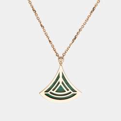 Pre Owned Bvlgari Divas’ Dream Malachite Diamond 18k Rose Gold Necklace