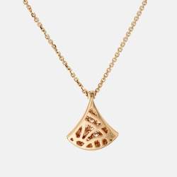 Pre Owned Bvlgari Divas' Dream Diamonds 18k Rose Gold Necklace