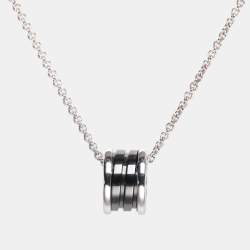 Pre Owned Bvlgari B. Zero1 Save the Children Ceramic Sterling Silver Pendant Necklace
