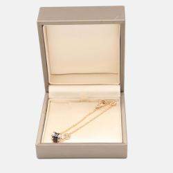 Pre Owned Bvlgari B.zero1 18K Rose Gold and Black Ceramic Bracelet