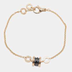 Pre Owned Bvlgari B.zero1 18K Rose Gold and Black Ceramic Bracelet