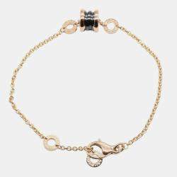 Pre Owned Bvlgari B.zero1 18K Rose Gold and Black Ceramic Bracelet