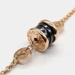 Pre Owned Bvlgari B.zero1 18K Rose Gold and Black Ceramic Bracelet